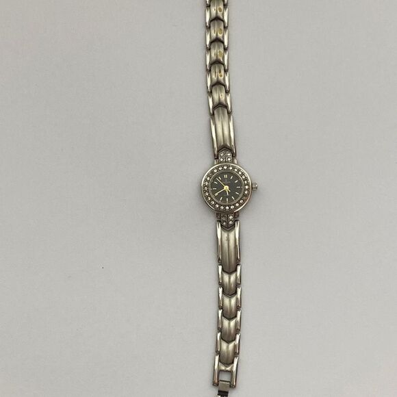 Berenger Women's Stainless Steel Solid Brass Japan Movement Studded Round Watch - Picture 2 of 11